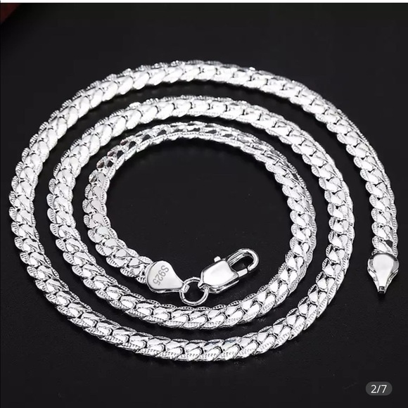 925 Sterling Silver 20 inch 6mm chain necklace - Picture 1 of 7